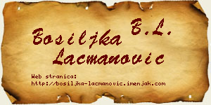 Bosiljka Lacmanović vizit kartica